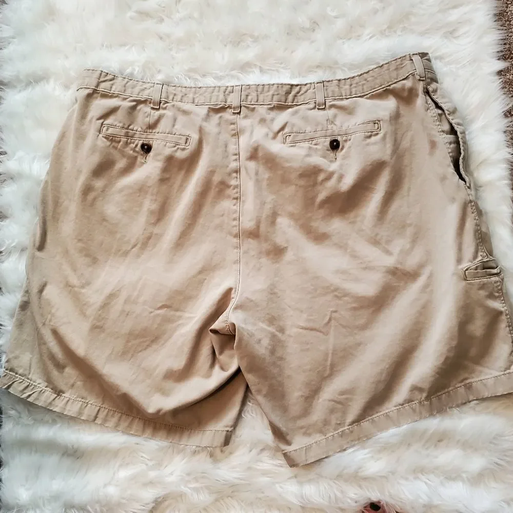 Saddlebred Men's Big And Tall Pleated Front Kahki Shorts Size 50W